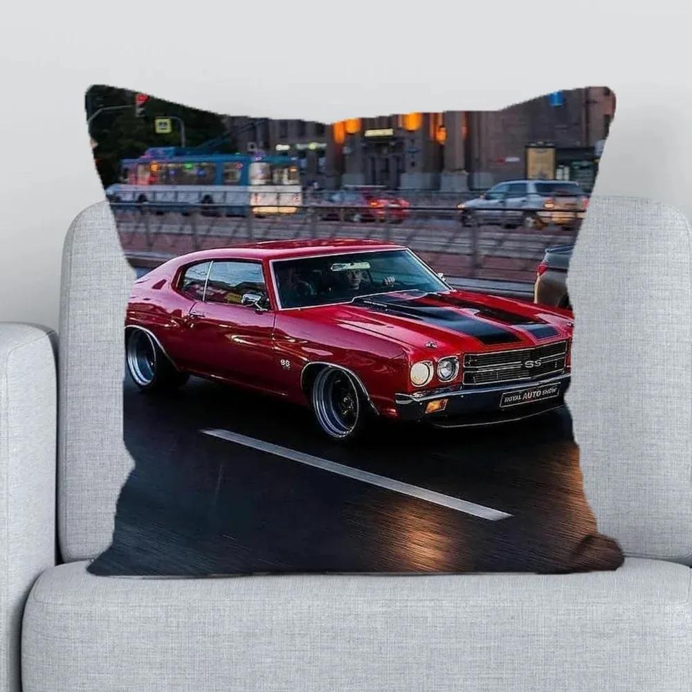 Office Home Decor American Muscle Car Printed Pillow Cover Seat Cushion Cover