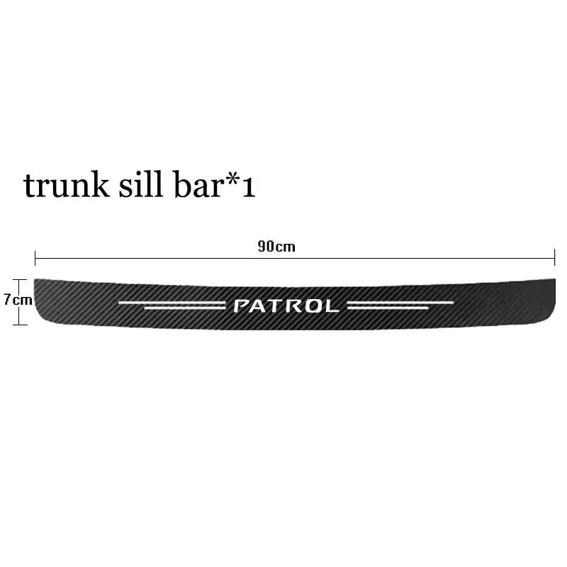 For Patrol Y62 2013- Carbon Fiber Car Door Threshold Sill Protector Trunk Rear Stickers Car Accessories