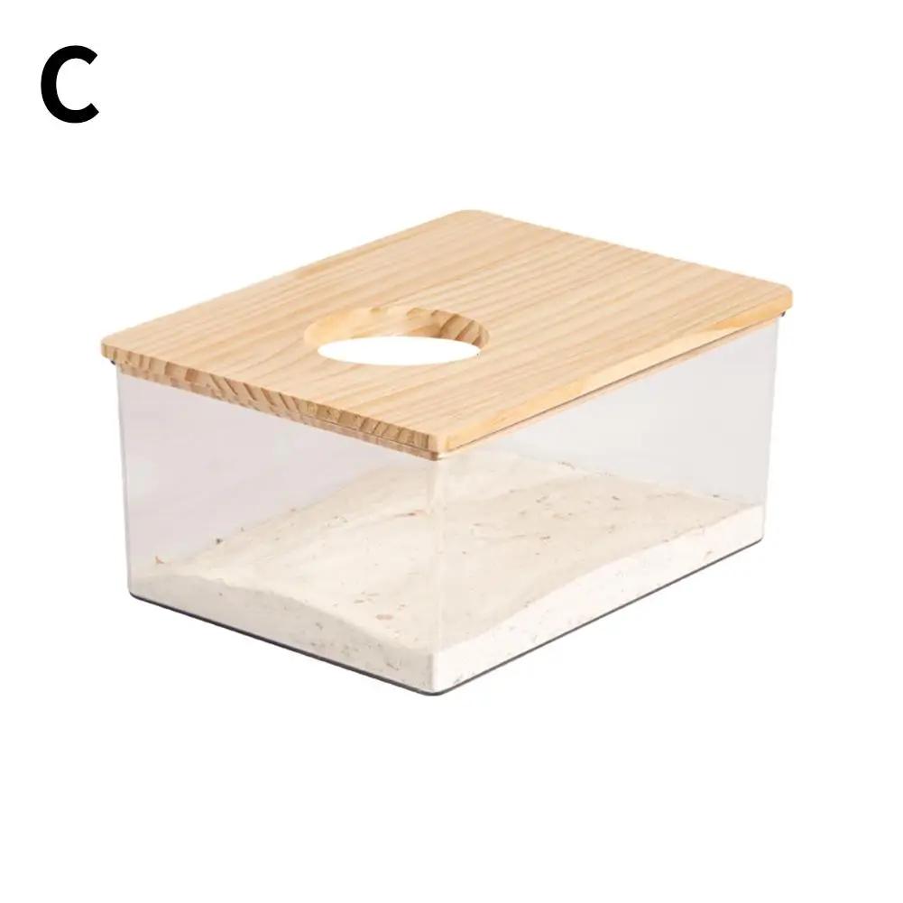 Hamster Golden Bear Sand Bath Box Acrylic Fully Transparent Large Pet Chinchilla Toilet Dual-Purpose Bath Sand Urine Sand Basin