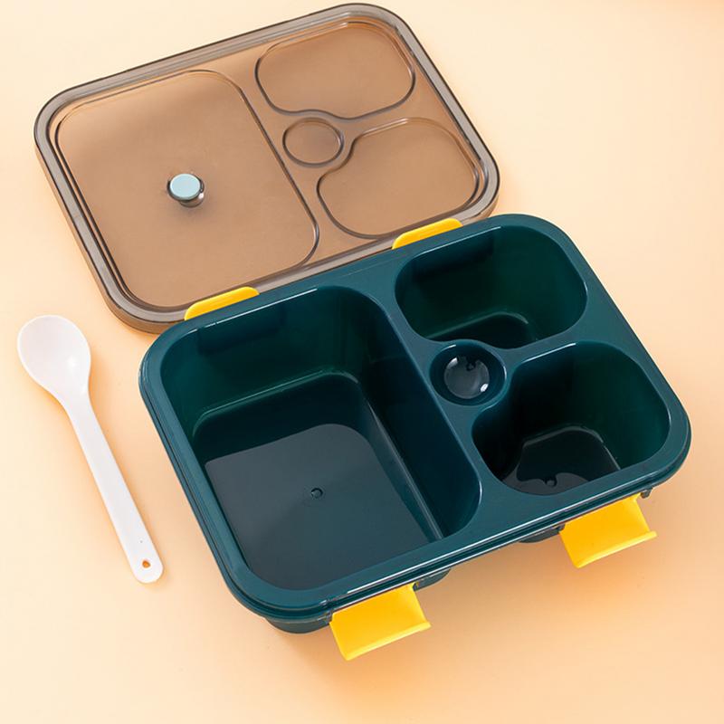 Lunchbox For Kids Food Grade Lunchbox Container 4 Compartments Lightweight Leakproof Sauce Container Lunch Box With Lockable Lid
