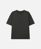 DRAW FIT Pigment Cotton Henley Neck Half T-Shirt [Charcoal]