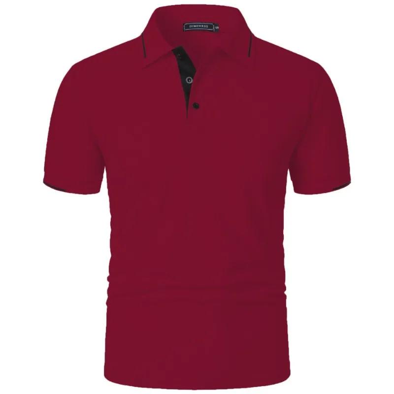 Mens Summer Classic Short Sleeve Polo Tops Button Placket Regular Fit and Solid Lightweight Casual Outdoor Pullover Topss