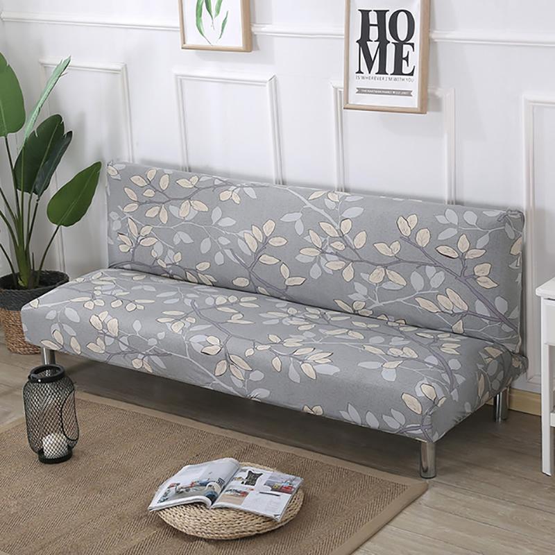 Meijuner Printed Sofa Bed Cover Universal Size Armless Sofa Bed Covers Tight Wrap Slip-resistant Elastic Stretch Slipcovers
