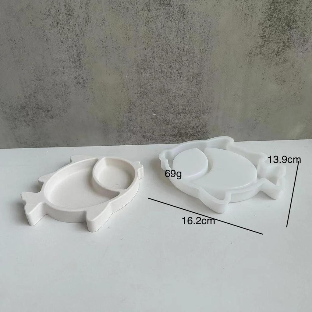 Plaster Concrete Silicone Mold DIY Epoxy Resin Jewelry Storage Tray Display Plate Cute Owl Heart Shape Fish Clover Shape