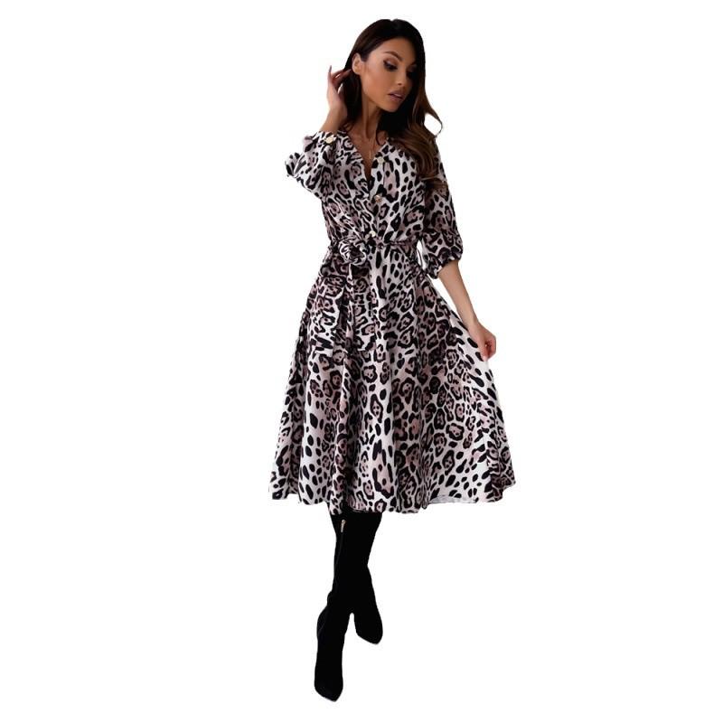 2024 Autumn European & American Fashion Long-Sleeve Printed Dress