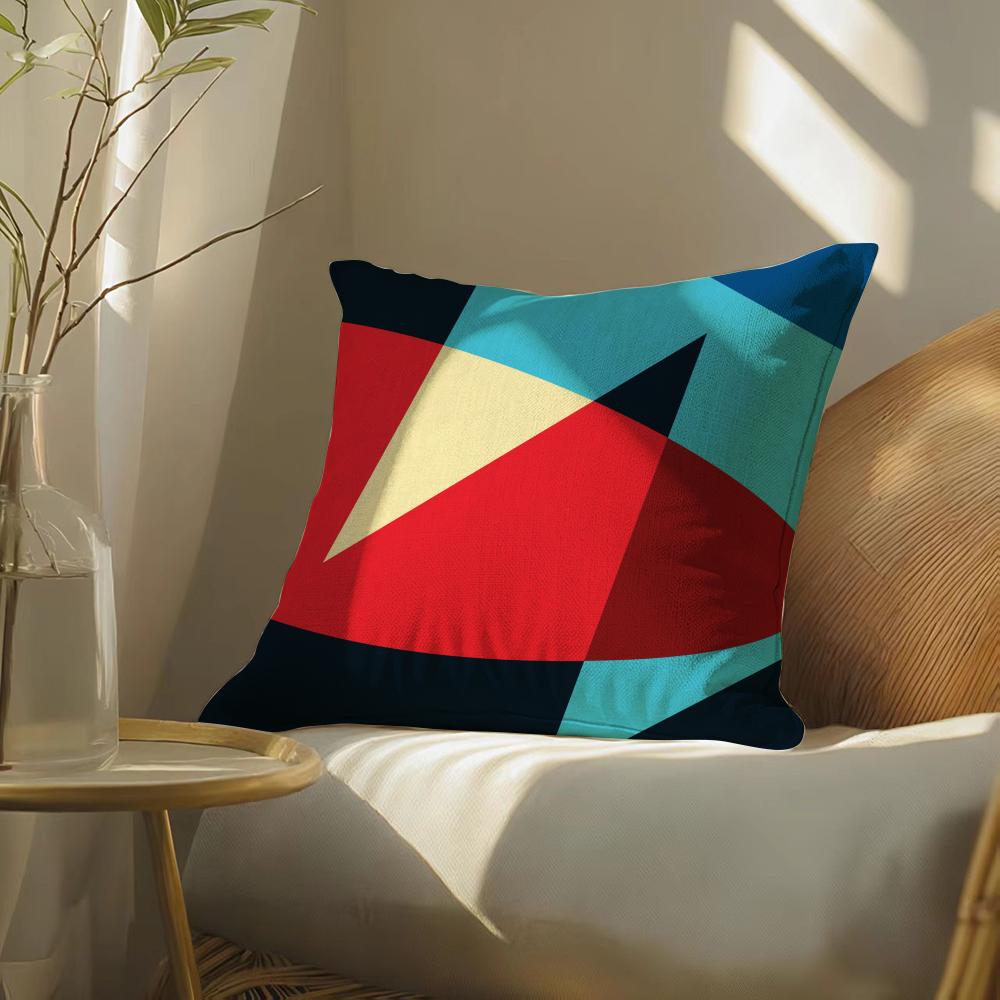 Abstractcurvecontrastingcolors Pillow Case Pillowcase, Double-Sided Printed, Sofa Cushion, Bedroom Headboard
