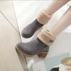 New Winter Boots for Women Snow Keep Warm Fur Booties Comfort Cuffed Wool Ankle Boots Platform Wedges Cotton Shoes Mid Calf Boot