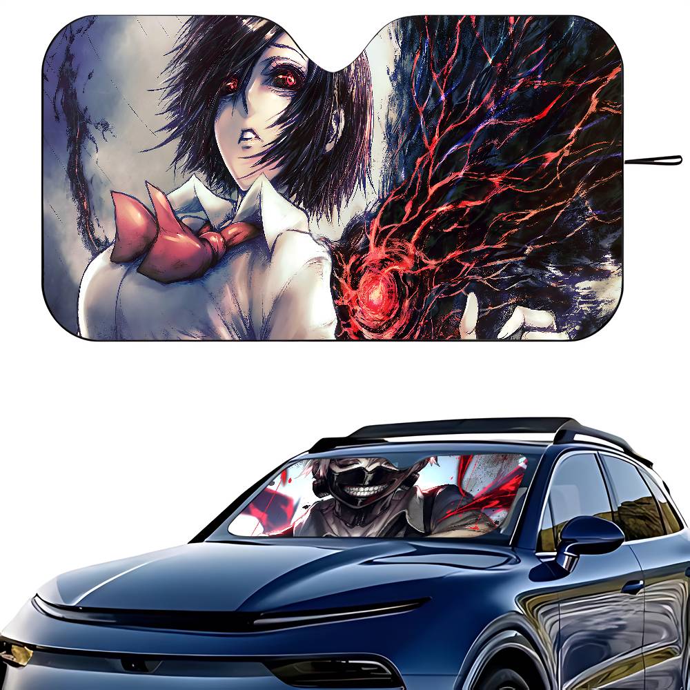 Anime T-Tokyo Ghoul Car SunShade Car Sunshade Covers Cover Universal Windscreen Folding Visor