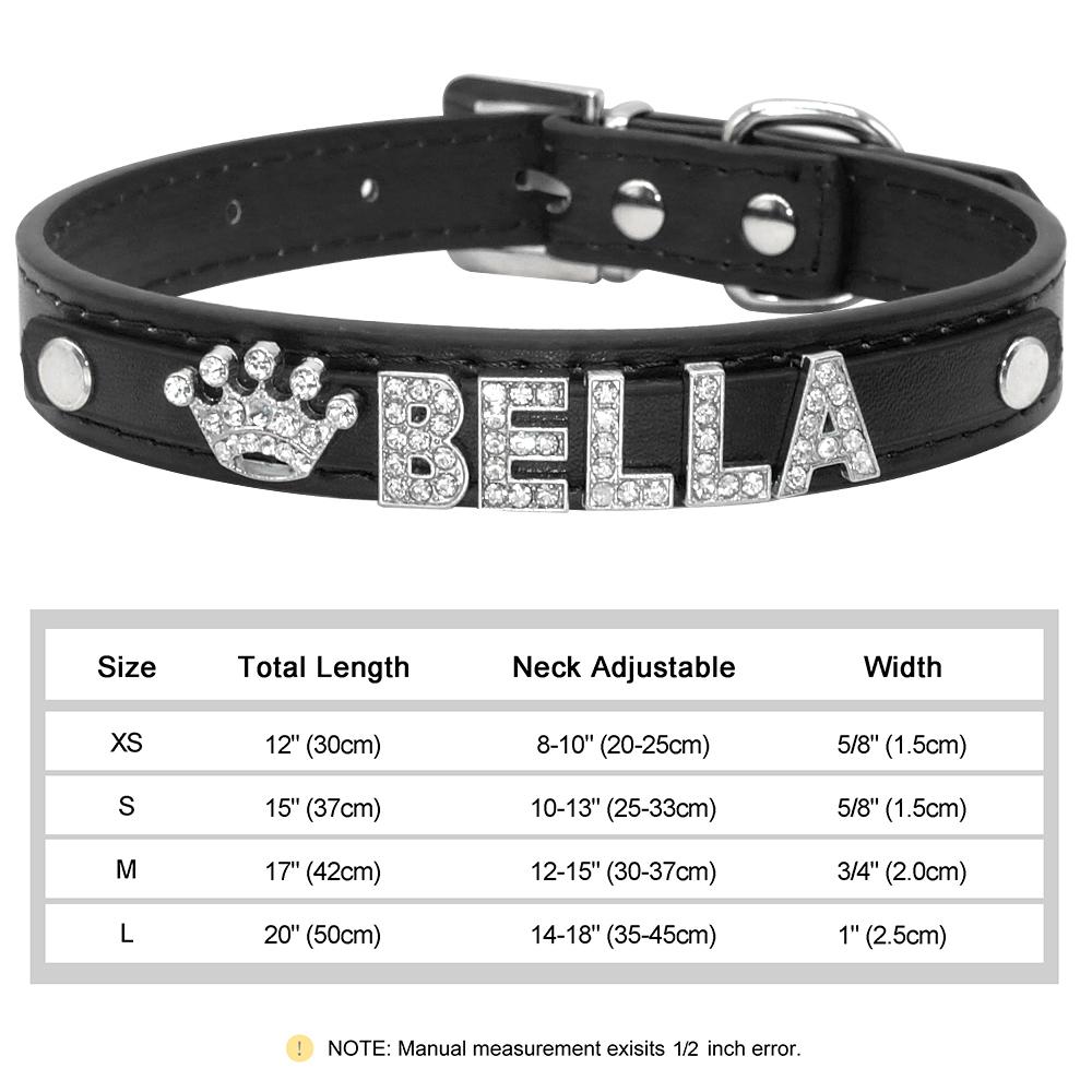Personlig Små Hunder Chihuahua Halsbånd Bling Rhinestone Hundehalsbånd Gratis Egendefinert Kjæledyr Hunder Katter Navneanheng Kjæledyrtilbehør
