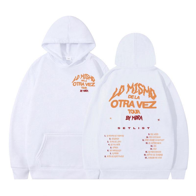 Singer Mora Lo Mismo De La Otra Vez Tour 2025 Print Hoodie Fashion Hip Hop Pullover Unisex Casual Loose High Quality Sweatshirt