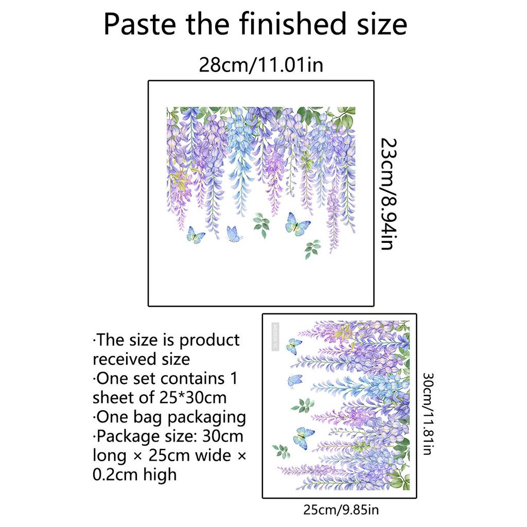 C43# Flowers Birds Various Green Plants Flowers Wall Sticker Bathroom Toilet Decor Decals Living Room Cabinet Home Decoration