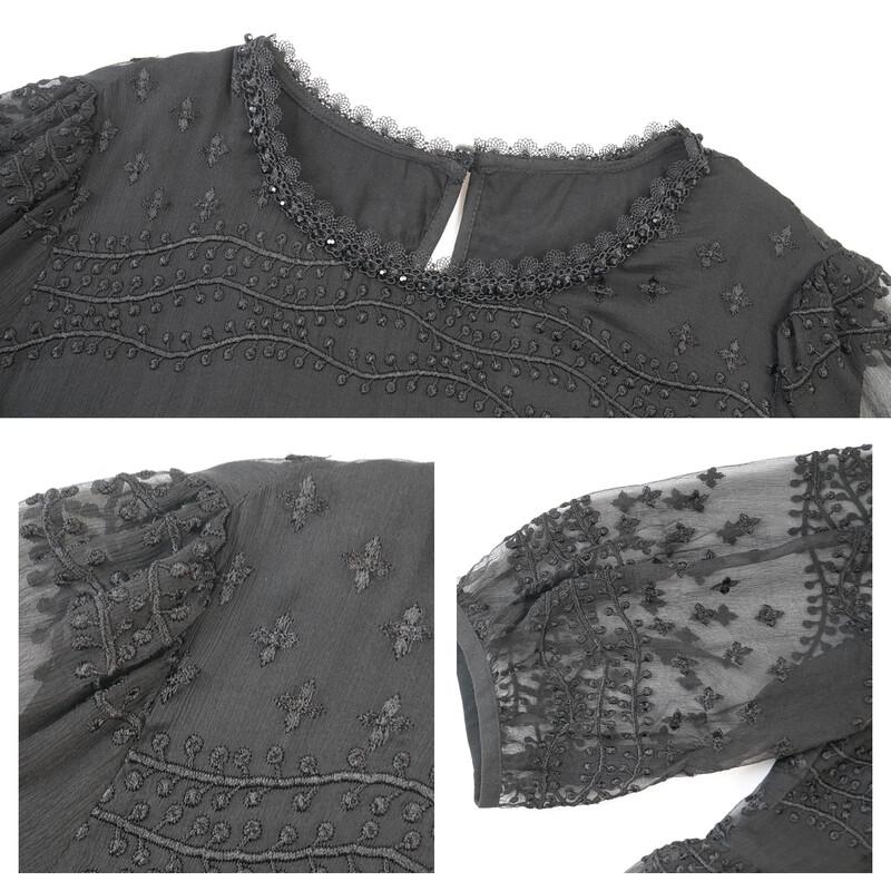 Women's Summer 100% Mulberry Silk Lace Midi Dress