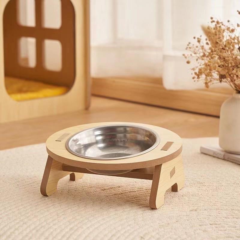 Anti-tip Ceramic Double Bowl for Cats & Small Dogs