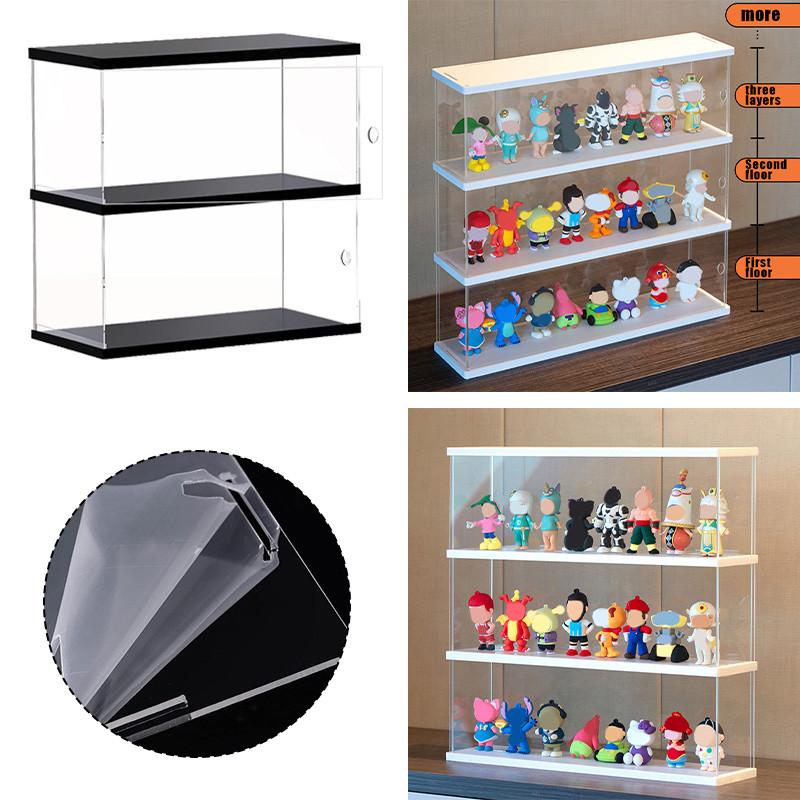 2/3 Layer Display Case for Mini Funko Pop Figures with Light Storage Cabinet Shelf Showcase for Toys Mini Figures Collectibles Storage Rack