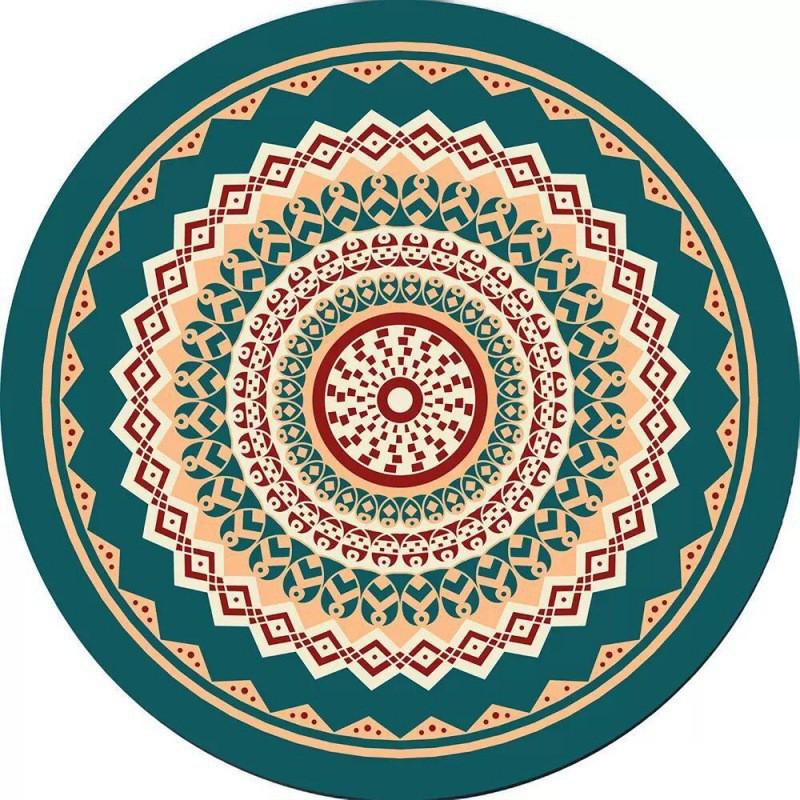 Retro Persian Style Round Area Rug Bohemian Floor Mat Living Room Bedroom Office Chair Sofa Coffee Table