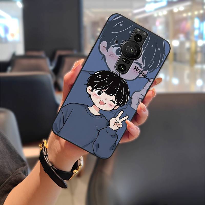 Phone Pouch Silicone Phone Case For Sony Xperia Pro-I Graffiti Full Wrap Anti-dust Protective Soft Case Cute Waterproof