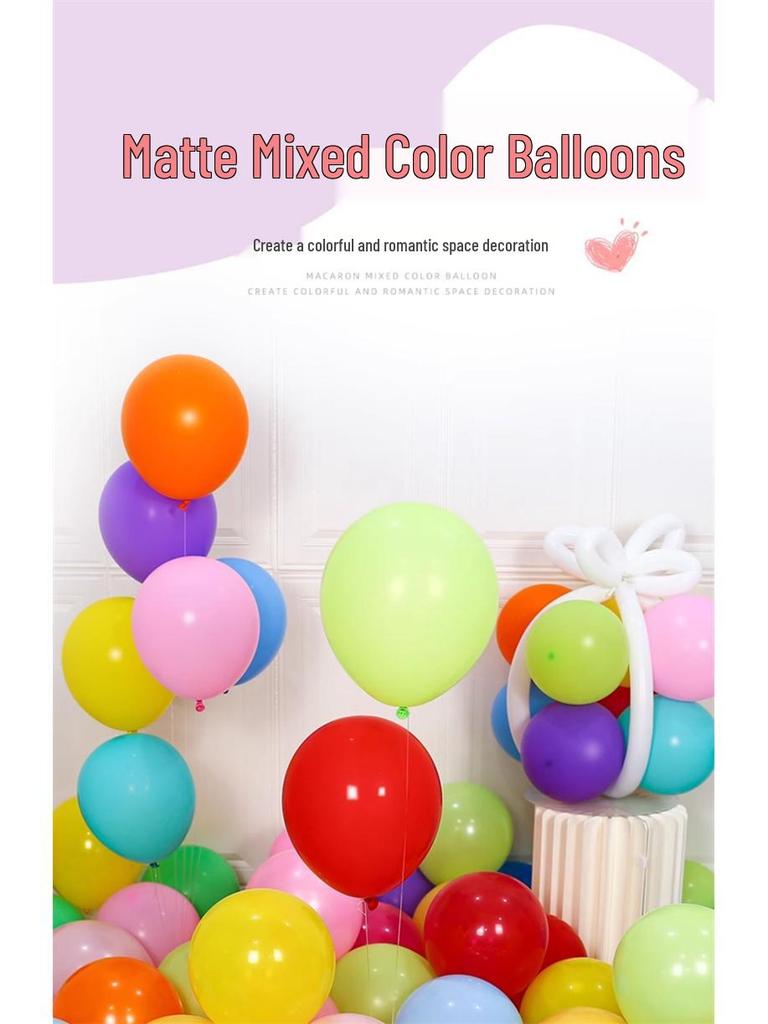 Durable and Safe 10-Inch Colorful Balloons for Kids' Birthday Party Decorations