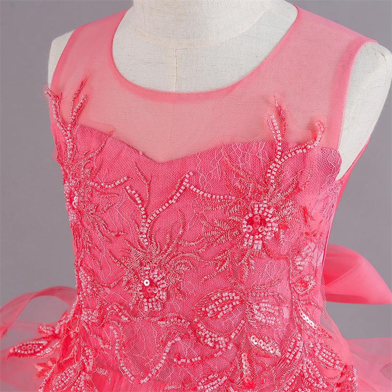 Kız Prenses Elbise Kabarık Örgü Etek Gelinlik Abiye Uzun Çiçek Kız Elbise