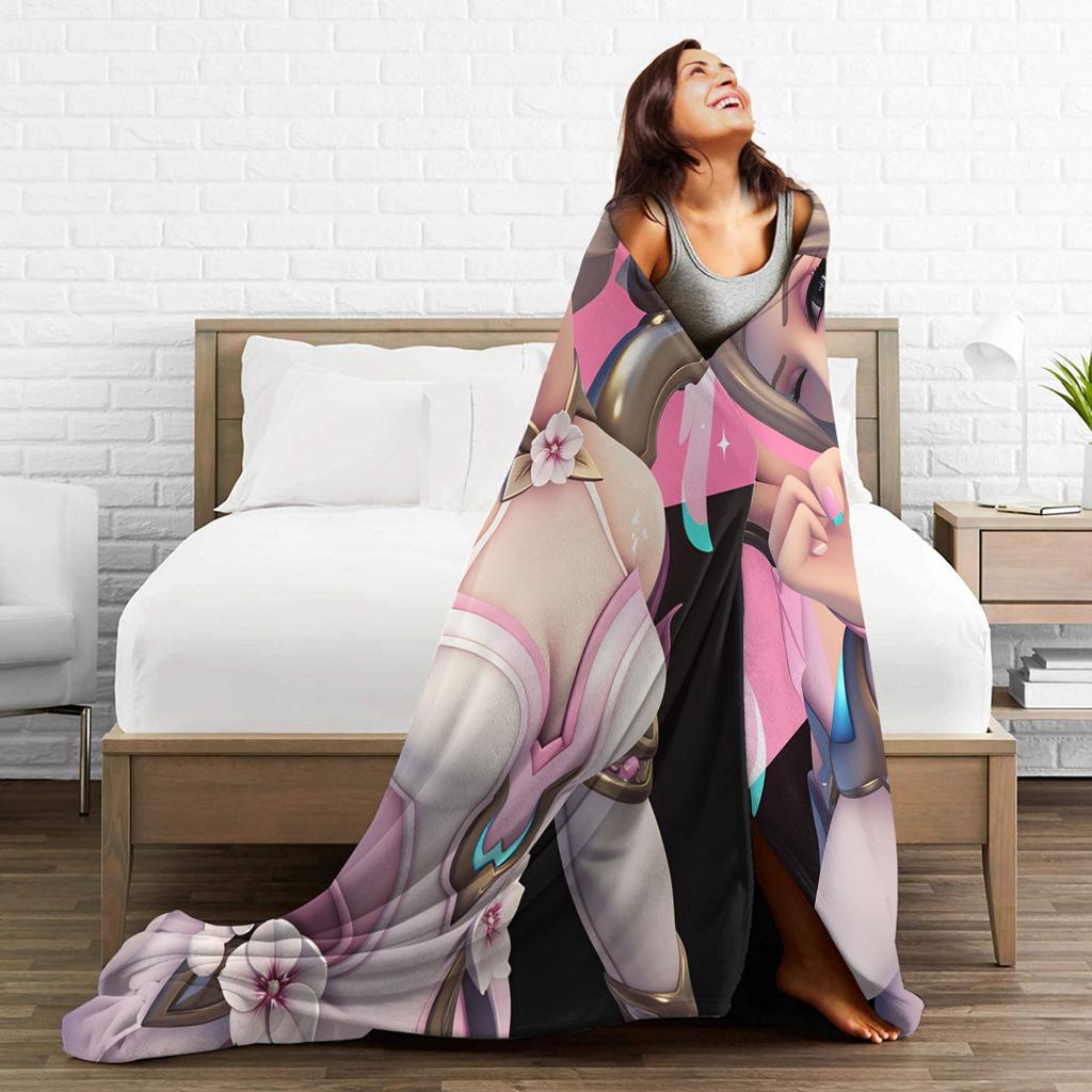 Overwatch Mercy Blankets  Soft Warm Fluffy Plush Bedding Throws For Couch Bed Picnic Flannel Bedspread Bed Cover