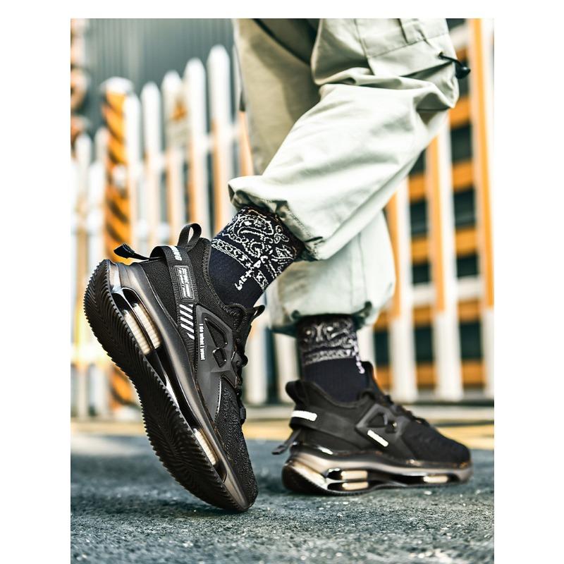 Men's Full Air Cushion Running Shoes Breathable Knit Non-slip Shock Absorbing Athletic Sneakers