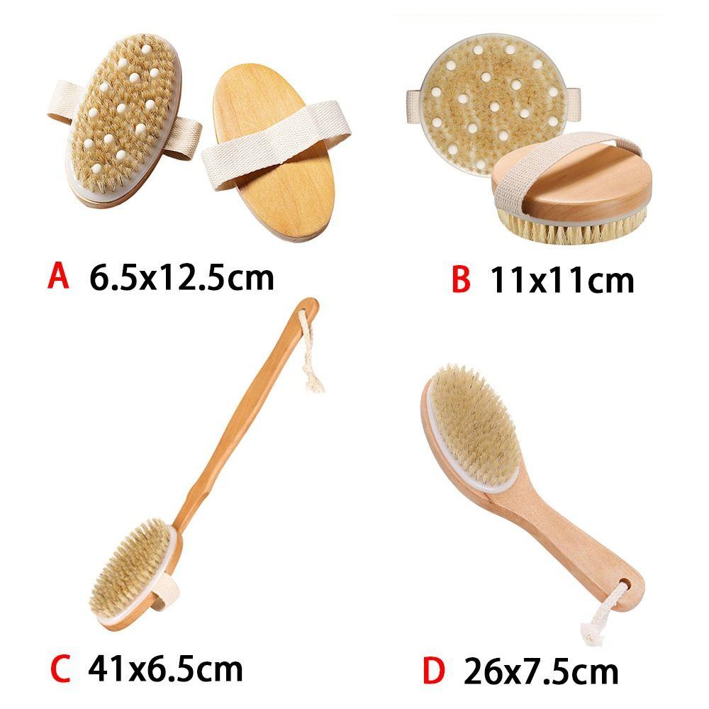 Durable Boar Bristle Body Brush Natural Wooden Shower Brushes Soft Dry Brushing for Exfoliation