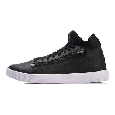Li Ning Chillout Zip Leichte Mid-Top Skateschuhe Damen Sneaker Schwarz Weiß AGBN026-1