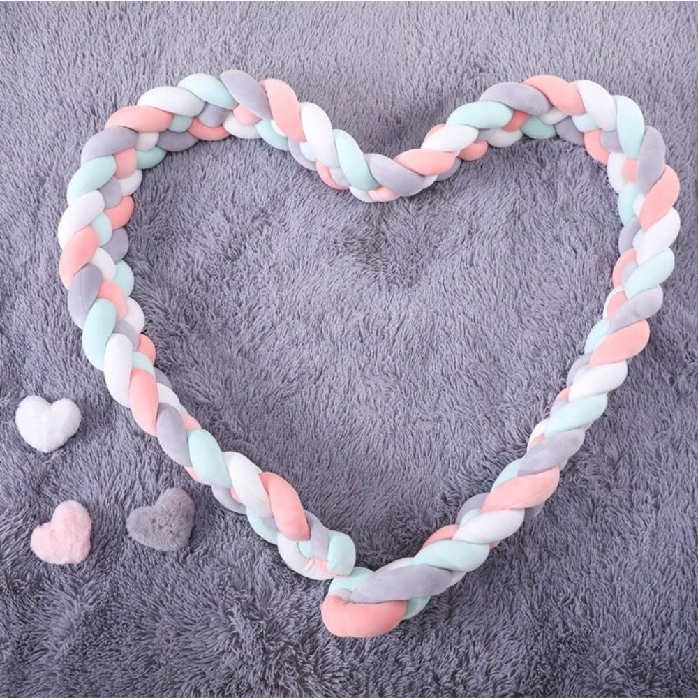 Handmade Bed Bumper Soft Plush Braided Pillow Baby Crib Bumper Crib Protector Baby Bed