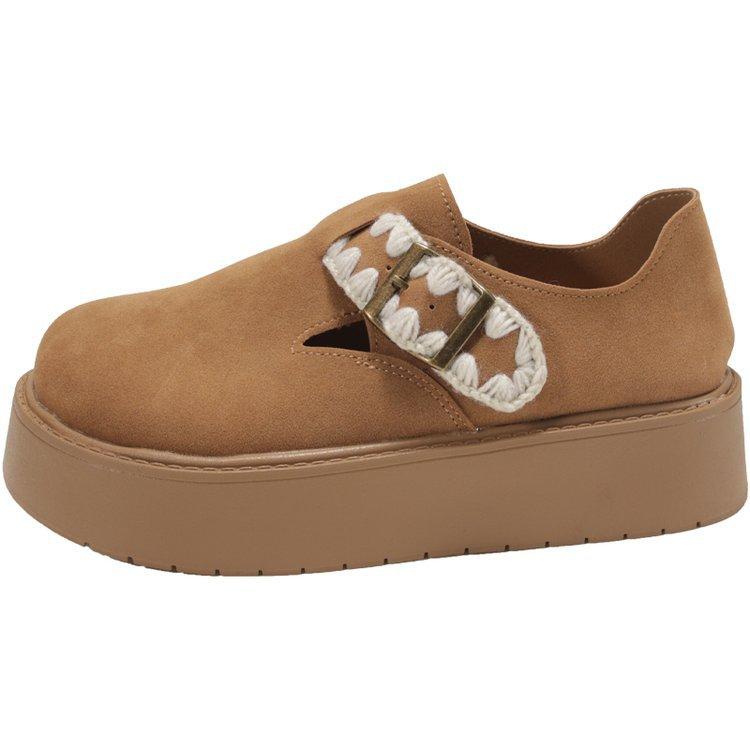 [Yushilai] College Style Platform Loafers Women's 2025 Winter New Retro Fashion Casual Versatile Single Shoes