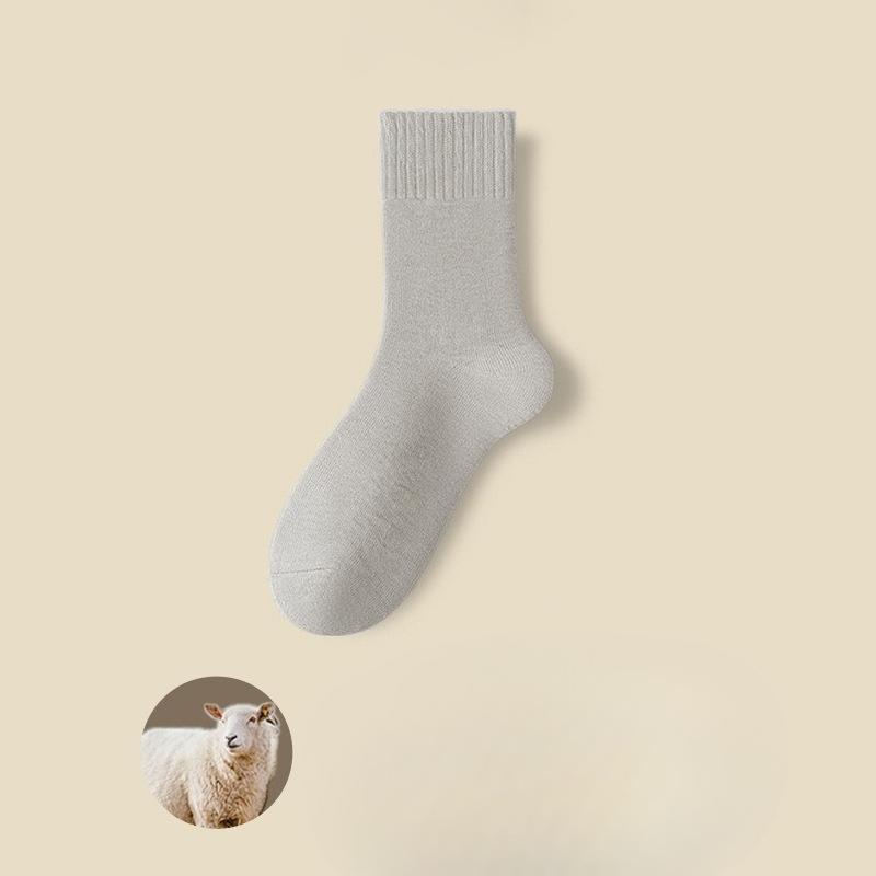 Men's Wool Socks, Antibacterial and Deodorizing Thick Mid-calf Socks, Heat-retaining and Non-bulky Cashmere Socks, Winter Socks