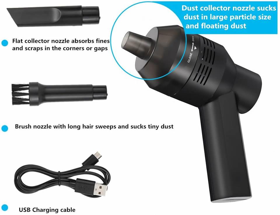 Přenosný vzduchový prachovka Elektrický čistič Čisticí fukar pro auta PC Klávesnice