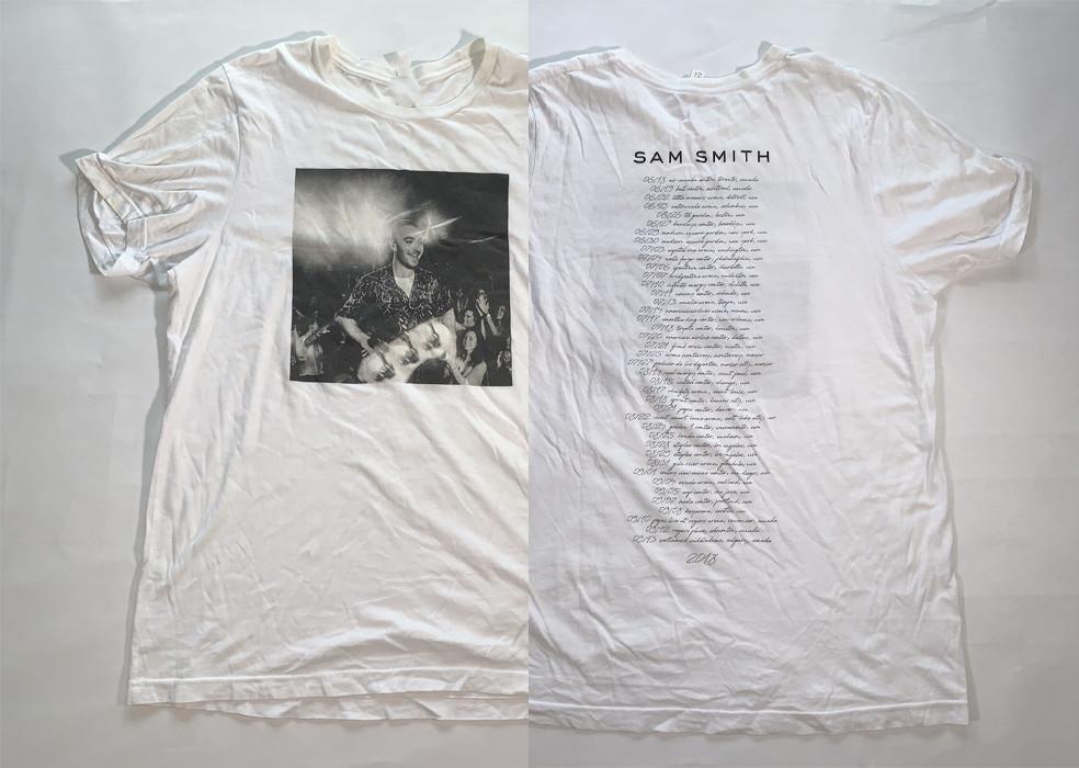 2 Sides Sam Smith 2018 Tour White Graphic T Shirt S-5XL Reprint HT787 S