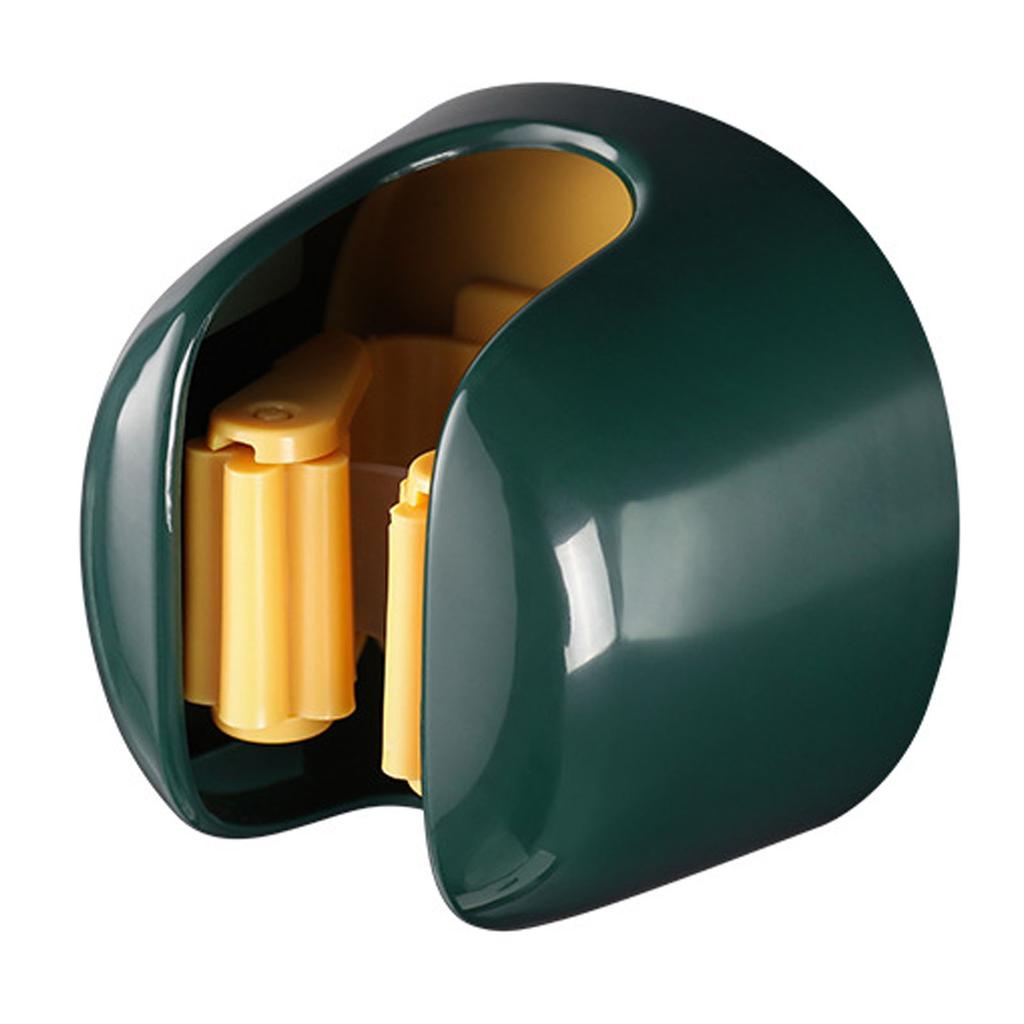 Mop Holder Wall Mount No Drilling Secure Fixation Anti Falling Mop Broom Hanger for Bathroom Kitchen Balcony Green