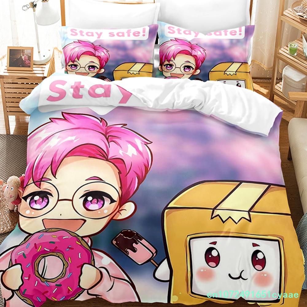 3D Lankybox Bettwäschesets Bettbezug-Set mit Kissenbezug Einzelbett Doppelbett Queen-Size King-Size Bettwäsche