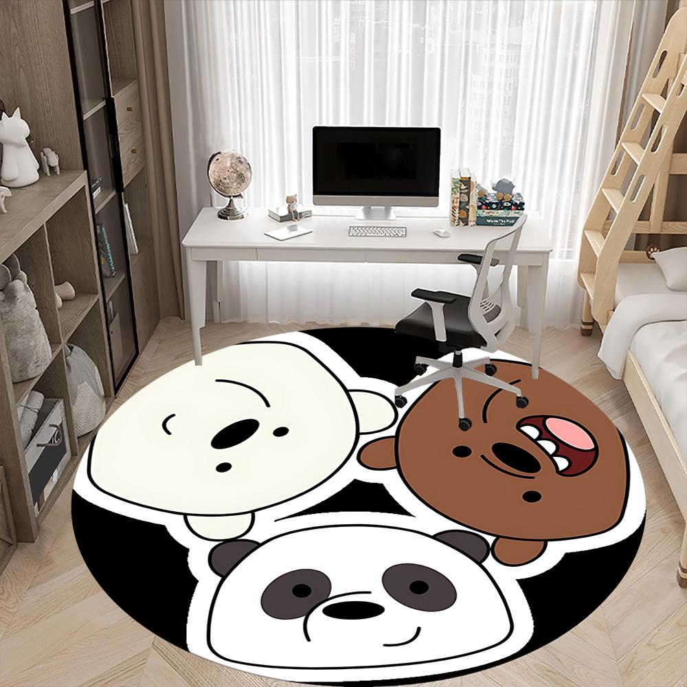 1 Stück We Bare Bears Büro Runder Teppich, Unter Bürostühlen Schlafzimmer Wohnzimmer Heimdekoration, Raumdeko, In Verschiedenen Größen Erhältlich