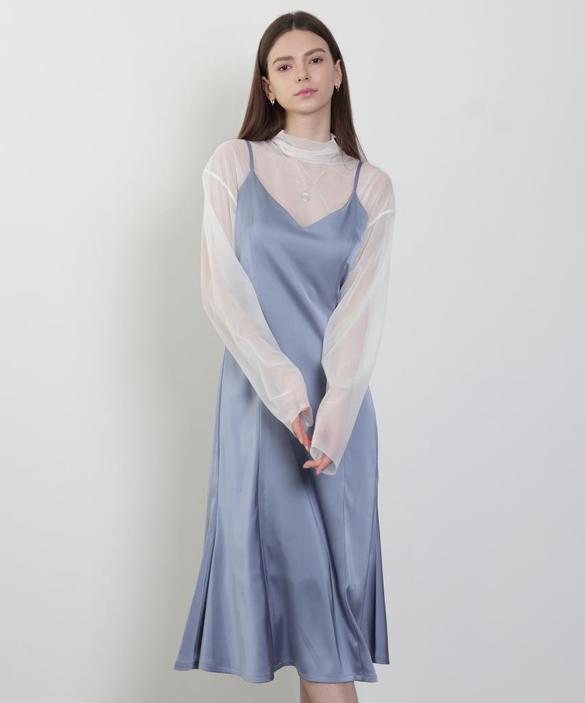 Leobeucham [Venus Satin Slip Dress_Blue] Venus Satin Slip Dress