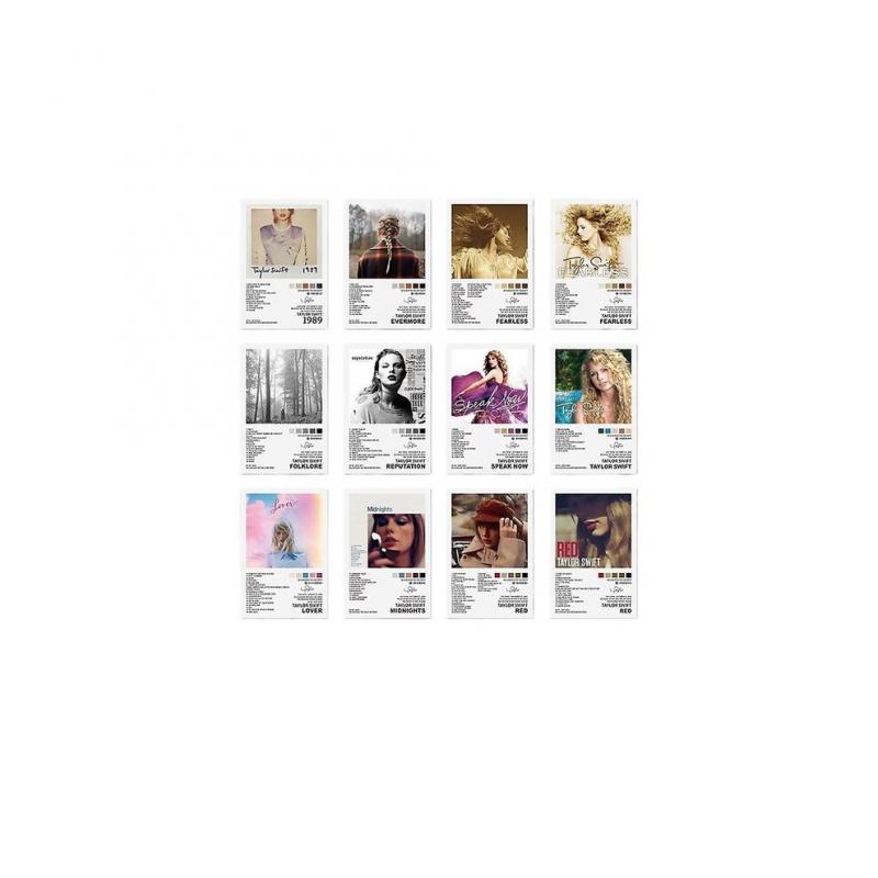 Balení 12 ks plakátů k albu Taylor Swift, obaly alb, nástěnné umění, dekorace, dárky pro Swiftie, fanoušky Ts, milovníky hudby