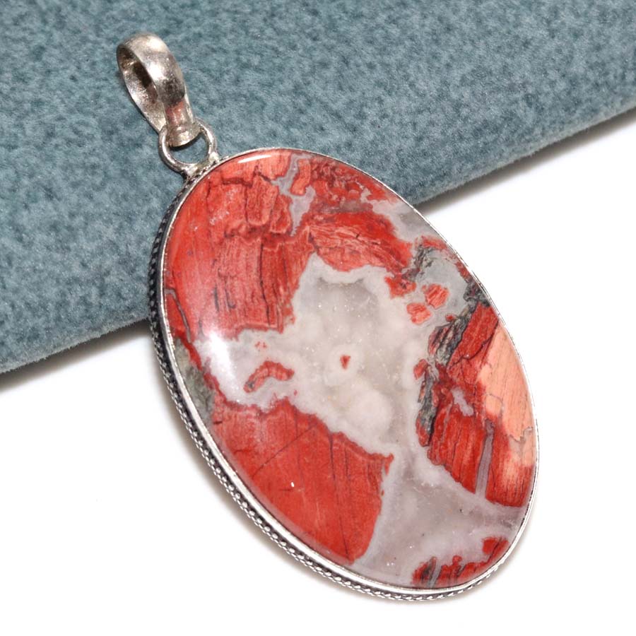 Massive Red Jasper 925 Silver Plated Pendant 45X32" Most Loved Gift Trendy C4m05