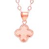 Exquisite Russian 585 Purple Gold Bright Dragon Scale Glitter Jumping Pendant Rose Gold Four-Leaf Flower Necklace