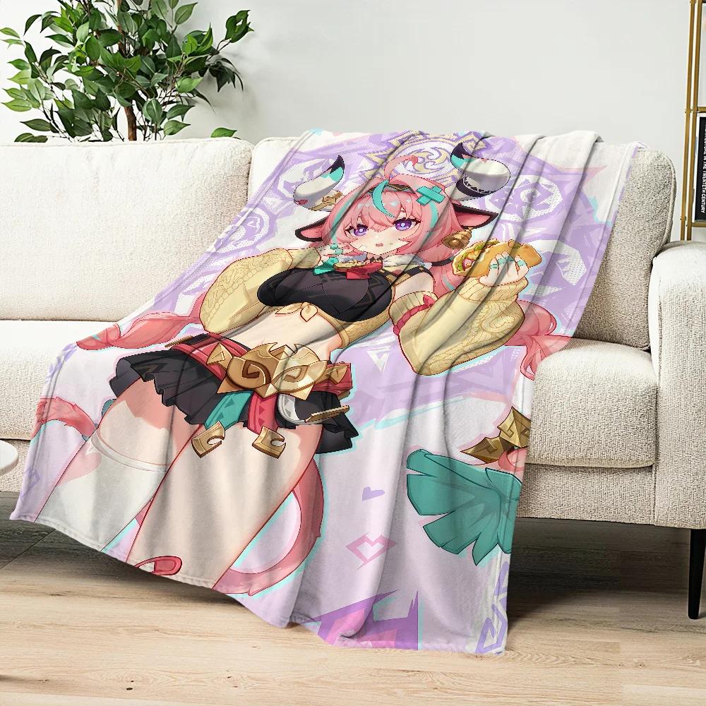 warm comfort soft Varesa plush blanket for sofa living room office NEW bedroom travel Genshin Impact gift single-sided printed