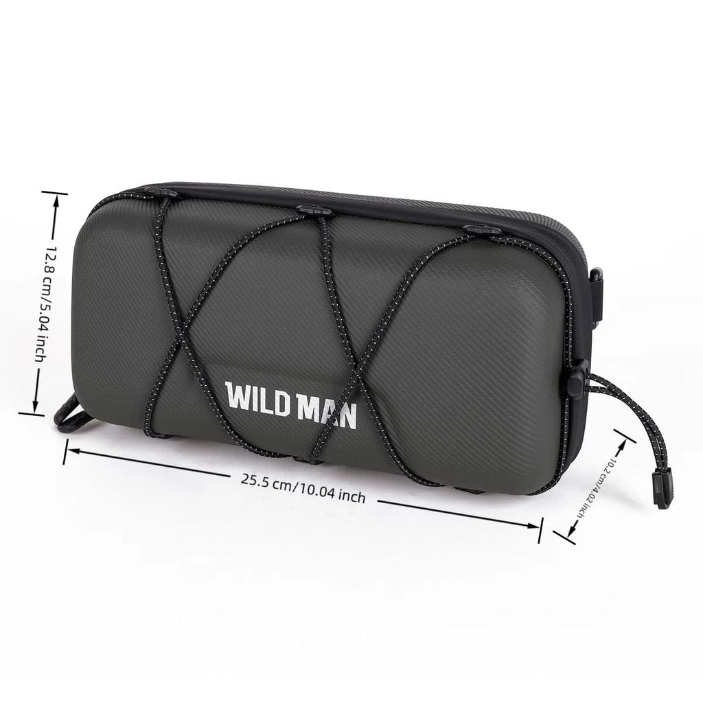 WILD MAN Hard Case Bicycle Handlebar Bag Elastic Drawstring Cycling Handlebar Bag for Bikes - Pack/Front Road/Mountain (GD8, Black) [Used]
