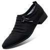 Men Classic Business Shoes Man Dress Shoes Fashion Korea Pointed Toe Lace-Up Formal Wedding Shoes Men Black canvas 2025 New