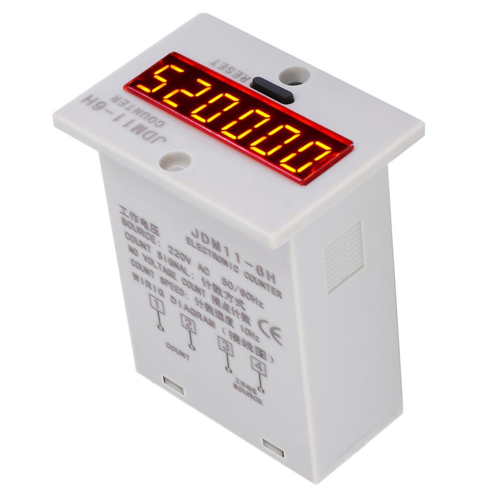 JDM11-6H No Voltage Counter 6 Digits Electronic LED Digital Display Counter RelayAC220V