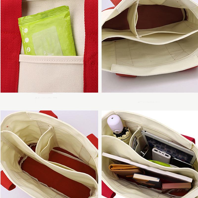 Canvas Bag Multi-pocket Cross-body Female 2024 New Mom Small Leisure Travel Small Shoulder Bag