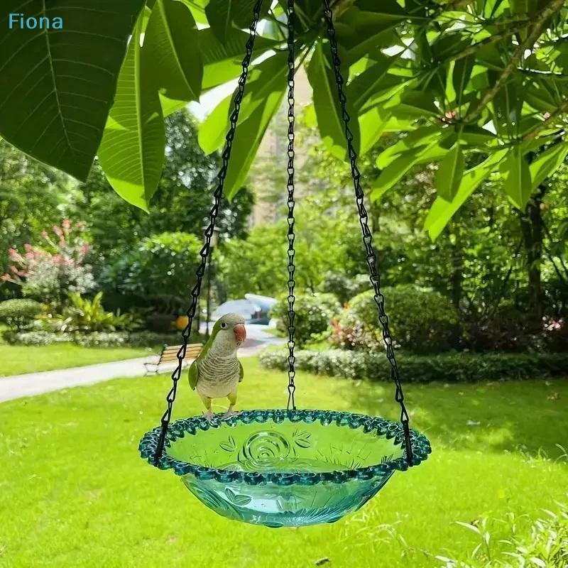 Hanging Bird Feeder,Outdoor Hummingbird Feeder with Hanging Chains,Garden Wild Bird Water Feeder Tray for Patio,Yard Decor