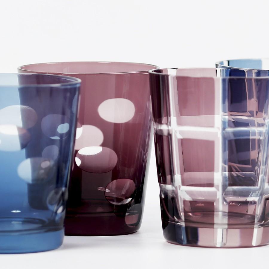 

Jinzhi Japanese hand-carved color matching whiskey crystal glass wine glass Japanese Edo cut cup mouth cup