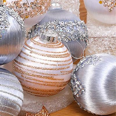 6pcs Crafts 6/8cm Christmas Ball Delicate Waterproof Christmas Tree Pendant Creative Painted Hanging Ornament Window