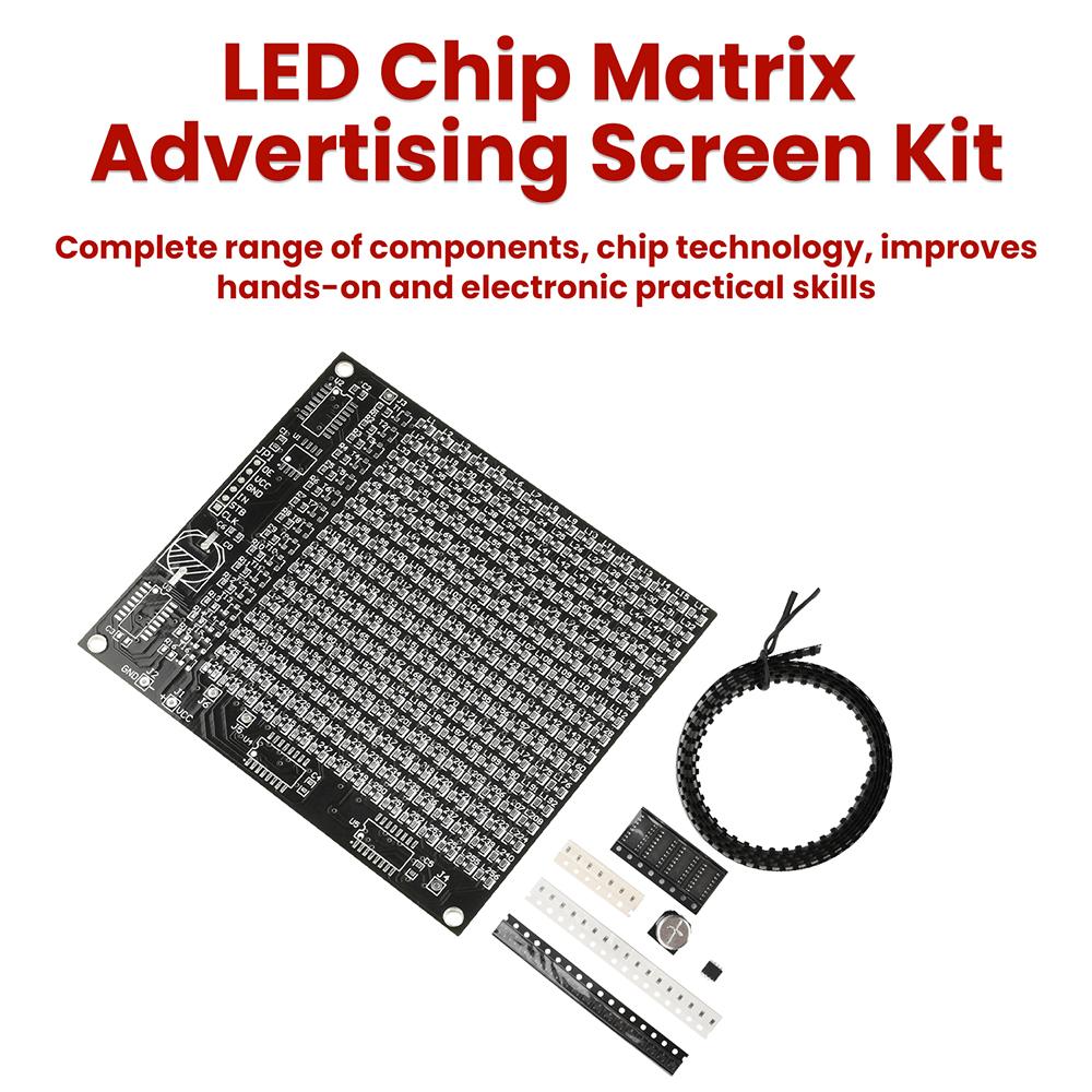 Kit di Saldatura per Schermo Pubblicitario a Matrice di Punti LED SMD 64 LED / 256 LED Fai da Te Display Rosso Divertente Kit Elettronico Fai da Te Pratica di Saldatura