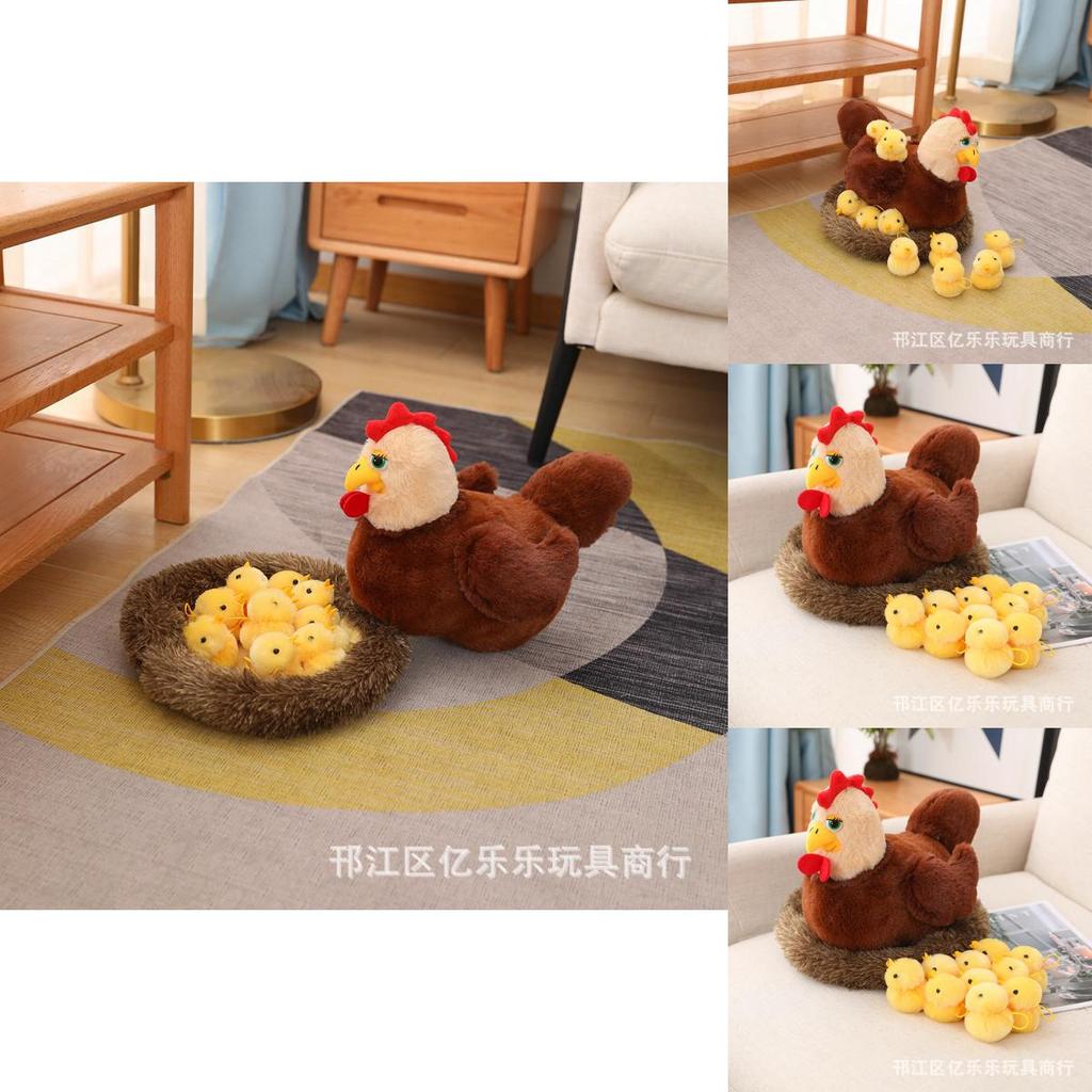 Chickens Nest Plush Toy Set With Sound For Educational Learning Playtime