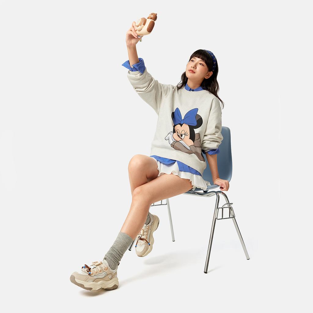 Li Ning X Disney Mickey Series Simple Versatile Comfortable Casual Sports Sweatshirt Women sweatshirt AWDVD44-2