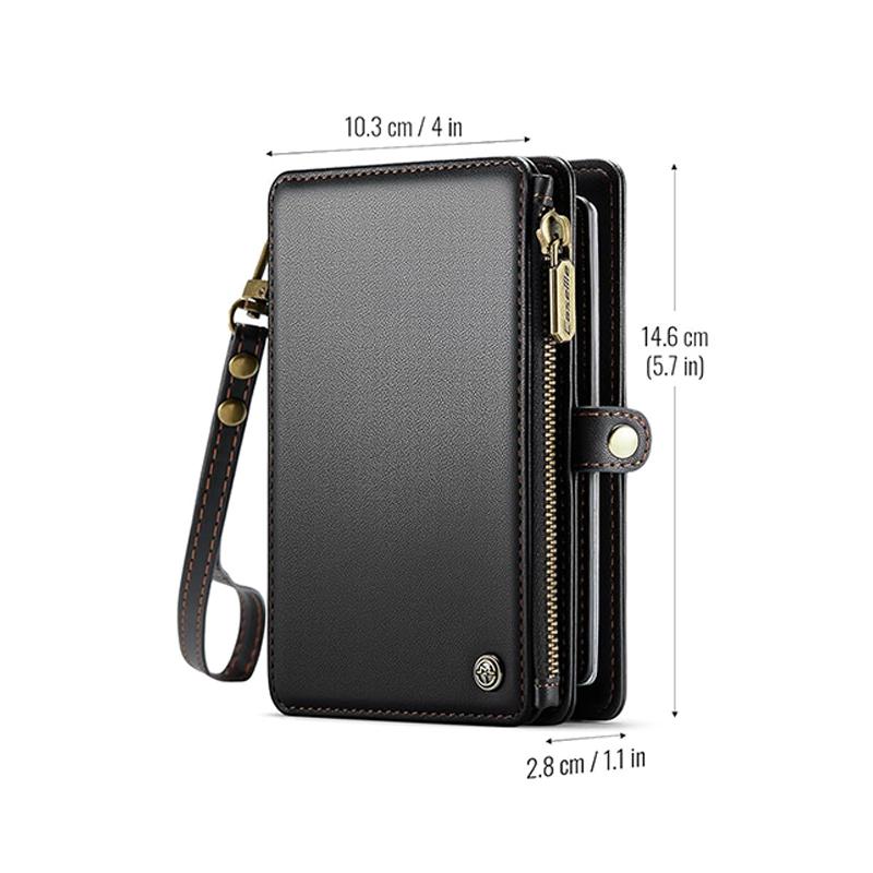 Reise-Passhülle Geldbörse Tasche mit 11 Kartenfächern und Passfach Geldscheinfach Fotofach Reißverschlusstasche, RFID-Blockierung Handgelenkschlaufe
